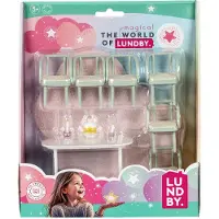 Lundby Set Eettafel met 6 stoelen.