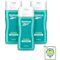 Reebok 3 x - Cool Your Body - Douchegel - 400 ml - Grootverpakking - Vaatwasstrips - Douchegel - Menthol - Verkoeling - Frisse Geur - Aloe Vera