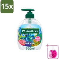 Palmolive 15 x - Aquarium - Handzeep - Natuurlijke Ingrediënten & Vegan - 300 ml - Bulkverpakking - Aquarium handzeep - Douchemop - Natuurlijke handzeep