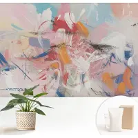 Wallfluent Fotobehang - Roze Vliesbehang - 152x104 cm - Harmonieuze Abstractie Muurschildering - Gang behang Abstractie - Fotobehang Vlies - Slaapkamer behang