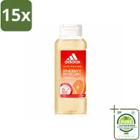 Adidas 15 x – Douchegel – Active Skin & Mind Energy Kick – 250 ml - Grootverpakking - Vaatwasstrips - Energie - Sport - Energieboost - Douchegel - Activiteit