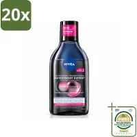 Nivea 20 x – Micellair Reinigingswater – Waterproof Expert – 400 ml - Wasstrips - Make-up Verwijderen - Gezicht Reinigen - Micellair Water - Huid Reinigen - Waterproof Make-up Verwijderen