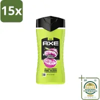 Axe 15 x - 3-in-1 Douchegel - Epic Fresh - Grapefruit & Tropical Pineapple - Fresh Boost - 250 ml - Wasstrips - Douchegel - Frisheid - Geur - Lichaam - Gezicht