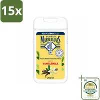 Le Petit Marseillais 15 x – Douchecrème – Lait de Vanille Bio – Extra zacht – 250 ml - Wasstrips - Douchecrème - Vanille - Bio - Zachte Douchecrème - Huid Verzorging