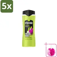 Axe 5 x – Douchegel – Epic Fresh Fresh Boost 3-in-1 – 400 ml - Bulkverpakking - Douchegel - Douchemop - Frisheid