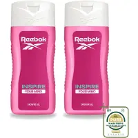 Reebok 2 x - Inspire Your Mind - Douchegel - 400 ml - Wasstrips - Douchegel - Douchegel Voor Vrouwen - Verfrissende Geur - Energie - Inspiratie