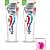 Aquafresh 2 x - Tandpasta - Tandsteen Controle - Beschermt Tegen Tandsteen - 75 ml - Bulkverpakking - Tandpasta - Douchemop - Tandsteen