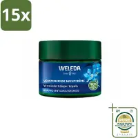 Weleda 15 x - Nachtcrème Versterkend - Blauwe Gentiaan & Edelweiss - 40 ml - Wasstrips - Nachtcrème - Huidversterkend - Collageengehalte - Huidcontouren - Huidverzorging
