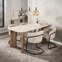 Hoyz Collection - Eetkamertafel Riva - Beige - 90x180x76 cm