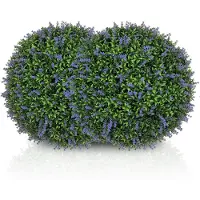 HOMCOM -Kunstpflanzen-Kunststoff-42L x 42B x 42H cm-Violett
