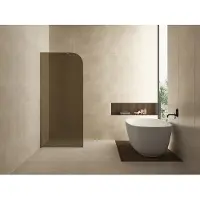 Wiesbaden Curvea Inloopdouche Gebogen 80x200cm - Vintage Brons Glas - Veiligheidsglas - Douche, Douchewanden, Inloopdouche, Vaste Wand - 8721214110980