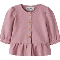 Name it BABY rechtvallend gebreid vest met borduursels - lila Paars Meisjes Katoen Ronde hals - maat 56