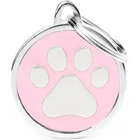 My Family Classic Circle Paw Medium Naamplaatje Voor Huisdieren