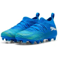 Puma Future 9 Match Gras / Kunstgras Voetbalschoenen (MG) Kids Blauw Luminous Blue Lime