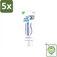 Sensodyne 5 x – Tandpasta – Rapid Relief – 75 ml - Grootverpakking - Vaatwasstrips - Gevoelige Tanden - Tandpasta - Pijnverlichting - Tandgevoeligheid - Tandborstel