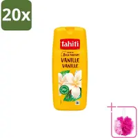 Tahiti 20 x – Douchegel – Vanille - 315 ml - Bulkverpakking - Douchegel vanille - Douchemop - Warme geur