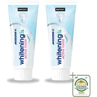 Sence 2 x - Whitening - Tandpasta - Met Fluor - 75 ml - Wasstrips - Tandpasta - Witte Tanden - Fluor - Tanden Reinigen - Tanden Verzorgen