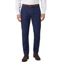 Com4 broek effen katoen denim