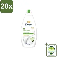 Dove 20 x – Douchegel – Refreshing – 450 ml - Grootverpakking - Vaatwasstrips - Douchegel - Frisheid - Huidverzorging - Mild Reinigen - Schuim