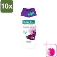 Palmolive 10 x Naturals - Douchecrème - Onweerstaanbaar Zacht - 250 ml - Bulkverpakking - Douchegel orchidee melk - Douchemop - Hydraterende douchegel