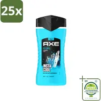 Axe 25 x - 3-in-1 Douchegel - Ice Chill - Icy Menthol - Insta Cool - 100% Plantaardig - 150 ml - Grootverpakking - Vaatwasstrips - Douchegel - Menthol - 3-in-1 - Frisheid - Onweerstaanbare Geur