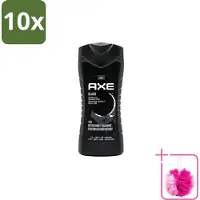 Axe 10 x – Douchegel – Black – Houtachtig & Fris - 250 ml - Bulkverpakking - Douchegel - Douchemop - Frisheid