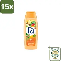 Fa 15 x – Douchegel – Bali Kiss – 250 ml - Wasstrips - Douchegel - Mango - Vanillebloesem - Tropisch - Vegan