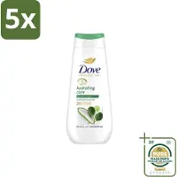 Dove 5 x – Douchecrème – Hydrating Care – 225 ml - Wasstrips - Douchecrème - Hydratatie - Droge Huid - Aloë Vera - Berkenwater