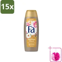 Fa 15 x - Oriental Moments - Douchecrème - Woestijnroos & Sandelhout - 250 ml - Bulkverpakking - Douchecrème - Douchemop - Woestijnroos