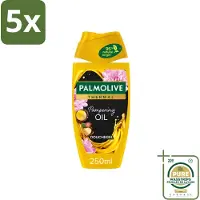 Palmolive 5 x Thermal - Douchegel - Pampering Oil - Verzorgend & Herstel - 250 ml - Wasstrips - Douchegel - Macadamia-olie - Herstel - Hydrateren - Verzorging