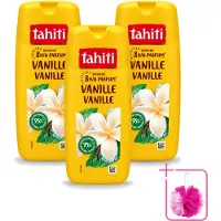 Tahiti 3 x – Douchegel – Vanille - 315 ml - Bulkverpakking - Douchegel vanille - Douchemop - Warme geur