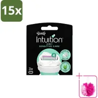 Wilkinson 15 x – Scheermesjes – Intuition Dry Skin Sensitive Care – 3 Scheermesjes - Bulkverpakking - Gevoelige huid - Douchemop - Scheermesjes