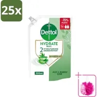 Dettol 25 x - Handzeep Navulling - Hydrate - Aloë Vera & Bamboe - 500 ml - Bulkverpakking - Handzeep - Douchemop - Handen reinigen
