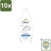 Dove 10 x – Douchegel – Hydrate – 450 ml - Wasstrips - Douchegel Hydrate - Hydraterende Douchegel - Zachte Huid - Mild Reinigen - Huid Verzorgen
