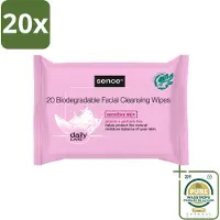Sence 20 x - Gevoelige Huid - Gezichtsreinigingsdoekjes - Mild Reinigend - 20 Doekjes - Wasstrips - Gevoelige Huid - Gezichtsreinigingsdoekjes - Make-up Verwijderen - Mild Reinigen - Alcoholvrij