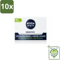 Nivea 10 x MEN - Sensitive - Dagcrème Gezicht - 50 ml - Grootverpakking - Vaatwasstrips - Gevoelige Huid - Dagcrème - Gezichtsverzorging - Huidirritatie - Roodheid