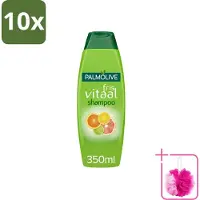 Palmolive 10 x - Shampoo - Fris Vitaal - Citrus - Ontspannend & Fris - 350 ml - Bulkverpakking - Shampoo voor haar - Douchemop - Citrus shampoo