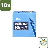 Gillette 10 x - Blue 2 - Wegwerpscheermesjes - Duurzaam en comfortabel - 64 Scheermesjes - Wasstrips - Scheermesjes - Wegwerpscheermesjes - Blue Ii - Scheerbeurt - Duurzaam