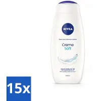 Nivea 15 x - Douchecrème - Zacht - Huidbeschermend - Amandelolie - 500 ml - Voordeelverpakking - 15 stuks