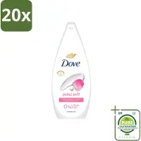 Dove 20 x Petal Soft - Douchegel - Sulfaatvrij - 250 ml - Grootverpakking - Vaatwasstrips - Douchegele - Zachte Reiniging - Hydratatie - Bloemige Geur - Sulfaatvrije