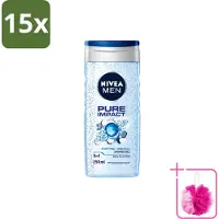 Nivea 15 x Men – Douchegel – Pure Impact – 250 ml - Bulkverpakking - Douchegel - Douchemop - Reiniging