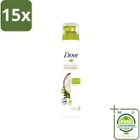 Dove 15 x - Douchemousse - Coconut Oil - Voedend en verzorgend - 200 ml - Grootverpakking - Vaatwasstrips - Douche Mousse - Kokosolie - Huid Verzorging - Scheren - Schuim