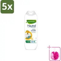 Neutral 5 x Kids – Douchegel – Bath, Wash & Shampoo – 250 ml - Bulkverpakking - Kinderhuid verzorging - Douchemop - Kinderbad