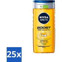 Nivea 25 x - Men - Boost Douchegel - 24 Uur Lang Effect - 250 ml - Voordeelverpakking - 25 stuks