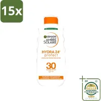 Garnier 15 x - Ambre Solaire - Hydraterende Zonnebrand Melk - SPF 30 - 200 ml - Wasstrips - Zonnescherm - Zonnebrandmelk - Hydraterende Zonnebrandmelk - SPF 30 - Zonbescherming