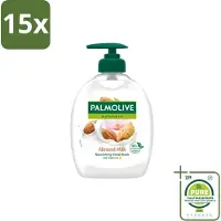 Palmolive 15 x – Handzeep – Amandel Melk – 300 ml - Grootverpakking - Vaatwasstrips - Handzeep - Handen Reinigen - Handen Verzorgen - Amandelmelk - Aloëvera