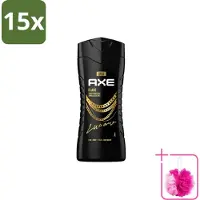 Axe 15 x – Douchegel – Flaxe – 250 ml - Bulkverpakking - Douchegel voor mannen - Douchemop - Frisse geur