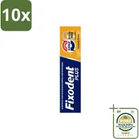 Fixodent 10 x Plus – Kleefpasta – Dual Power – 40 g - Wasstrips - Kleefpasta - Kunstgebit - Bijtkracht - Fixatie - Kunstgebit Kleefpasta