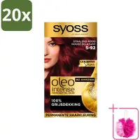 Syoss 20 x - Oleo Intense 5-92 - Haarverf - Permanente Haarkleuring - Stralend Rood - Langdurige Kleur - Bulkverpakking - Haarkleur - Douchemop - Rood