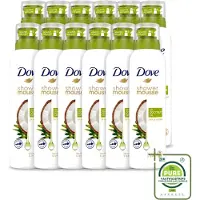 Dove 12 x - Douchemousse - Coconut Oil - Voedend en verzorgend - 200 ml - Grootverpakking - Vaatwasstrips - Douche Mousse - Kokosolie - Huid Verzorging - Scheren - Schuim